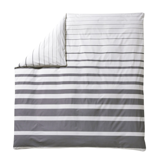 Housse de couette GRAND LARGE Acier - Blanc des Vosges 240x220 cm