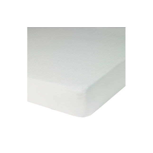 Protège Matelas UNI Blanc Bouclette Coton/Polyester Imperméable 180x200