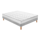 Ensemble Matelas Douces Nuits Mawi Mousse 25 kg/m3 + Sommier Base Ferme