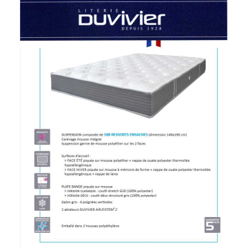 Matelas Duvivier AUBE