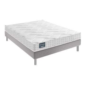 Ensemble matelas et sommier Luxury Literie Ensemble Matelas 140x200 cm,  Patriote, 27 cm, ressorts ensachés, ferme, face été/hiver + sommier beige  ep20cm + oreiller + couette + Tête de Lit