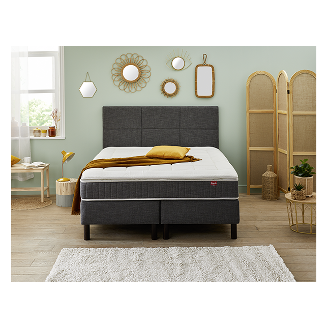 Ensemble Epeda Enchanteur Gris Chiné 200x200 - Double Sommier