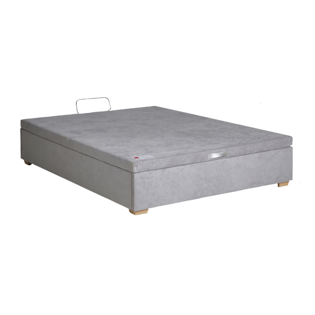 Sommier Lit Coffre Epeda HERCULE Velours Gris Souris Sommier Lit Coffre Epeda HERCULE Velours Gris Souris