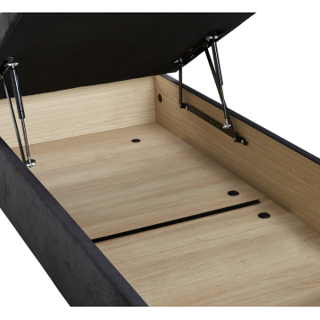 Sommier Lit Coffre Epeda HERCULE Velours Gris Béton