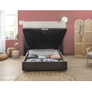 Sommier Lit Coffre Epeda HERCULE Velours Gris Béton