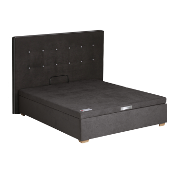Ensemble Lit Coffre Epeda HERCULE 2 en 1 - Velours Gris Béton