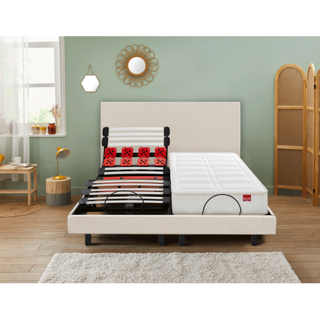 Sommier Électrique Epeda ESCAPADE 2 en 1 Lin Naturel Sommier Électrique Epeda ESCAPADE 2 en 1 Lin Naturel