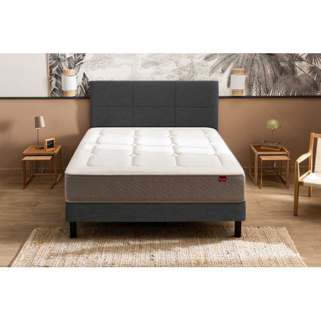 Ensemble Epeda Escapade + Sommier Confort Medium 160x200 - Double Sommier