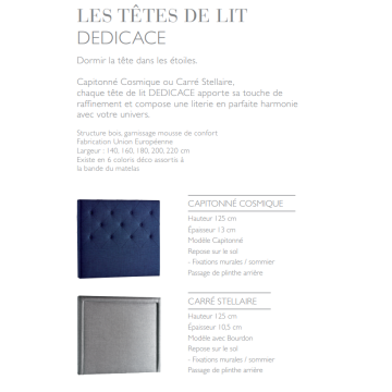 Tête de lit EPEDA Dédicace Carré Stellaire
