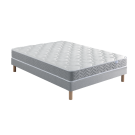 Ensemble Matelas Douces Nuits Remory 667 ressorts ensachés + 2 cm Viscoélastique + Sommier Base Ferme