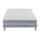 Ensemble Matelas Douces Nuits Remory 667 ressorts ensachés + 2 cm Viscoélastique + Sommier Base Ferme