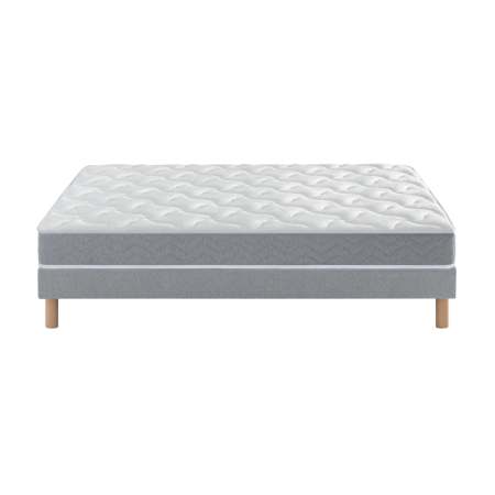 Ensemble Matelas Douces Nuits Remory 667 ressorts ensachés + 2 cm Viscoélastique + Sommier Base Ferme