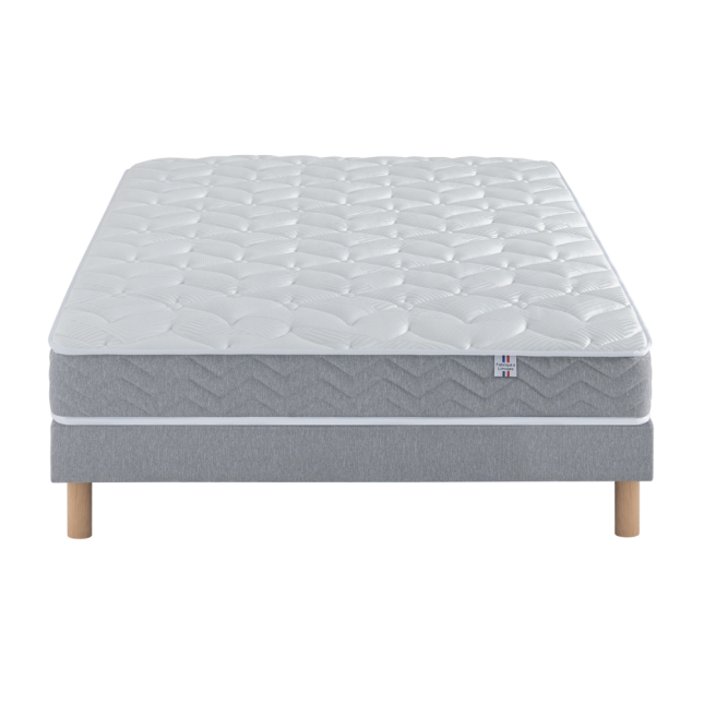 Ensemble Matelas Douces Nuits Cicareve - 667 ressorts ensachés + Sommier Base Morpho