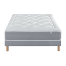 Ensemble Matelas Douces Nuits Mirage Mousse HR 35kg/m3 + Viscoélastique + Sommier Base Ferme