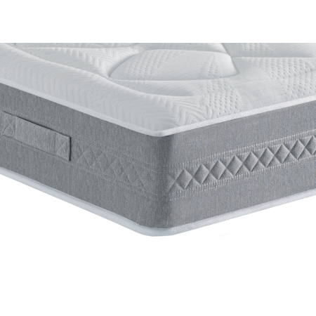 Ensemble Matelas Douces Nuits Mirage Mousse HR 35kg/m3 + Viscoélastique + Sommier Base Ferme