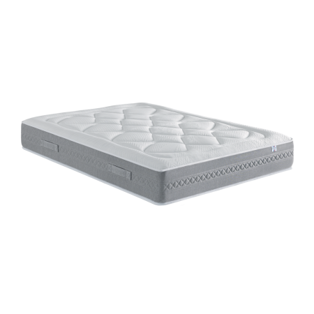 Ensemble Matelas Douces Nuits Mirage Mousse HR 35kg/m3 + Viscoélastique + Sommier Morpho