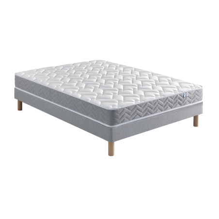 Ensemble Matelas Douces Nuits Maeva Mousse HR 35g/m3 + Sommier Base Morpho