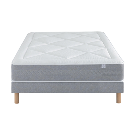 Ensemble Matelas Douces Nuits Riviera 744 ressorts ensachés + 4 cm Viscoélastique + Sommier Base Morpho