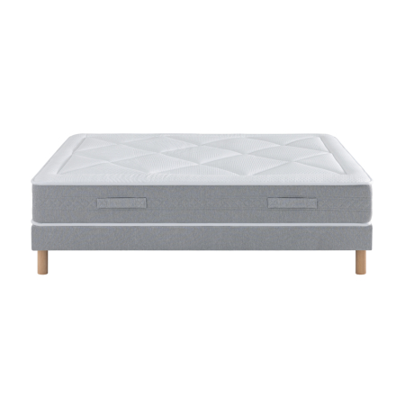 Ensemble Matelas Douces Nuits Riviera 744 ressorts ensachés + 4 cm Viscoélastique + Sommier Base Morpho