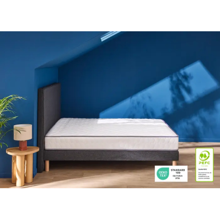 Ensemble Merinos Well Bed - 520 Ressorts ensachés + Sommier Confort Ferme