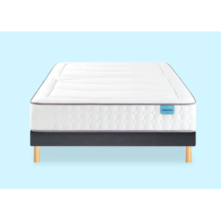 Ensemble Merinos Beauty Bed - 560 Ressorts ensachés + Sommier Confort Ferme