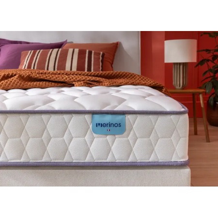 Ensemble Merinos Morning Routine - 560 Ressorts ensachés + Sommier Confort Ferme