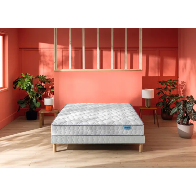 Ensemble Merinos Morning Routine - 560 Ressorts ensachés + Sommier Confort Ferme
