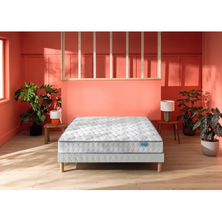 Ensemble Merinos Morning Routine - 560 Ressorts ensachés + Sommier Confort Ferme