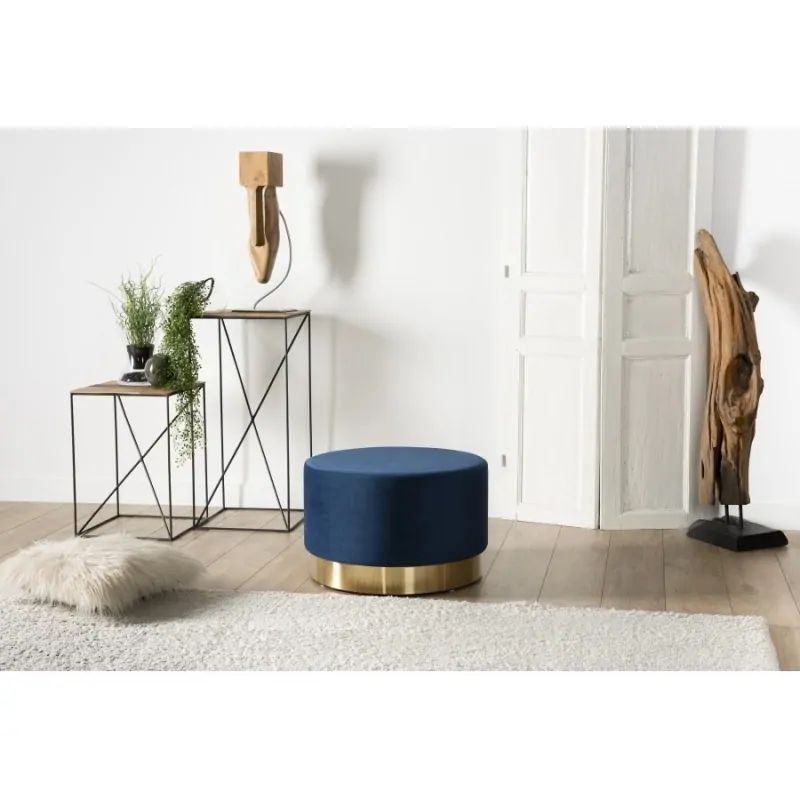 Pouf Rond AGATHA Bleu