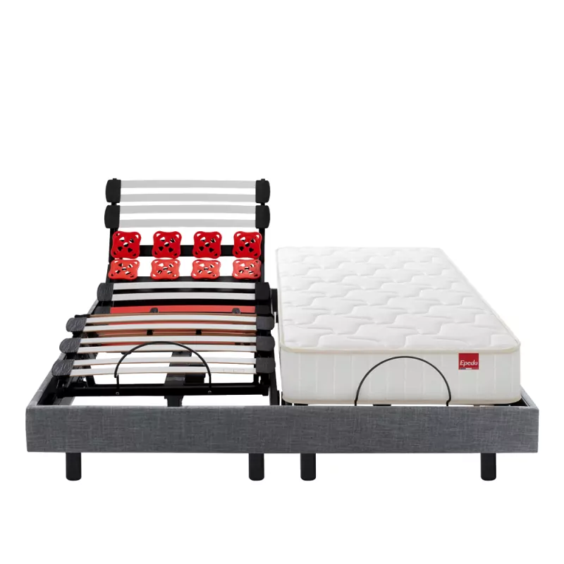 Ensemble Électrique Epeda ESCAPADE + Matelas BALADE Ferme - Chiné Gris