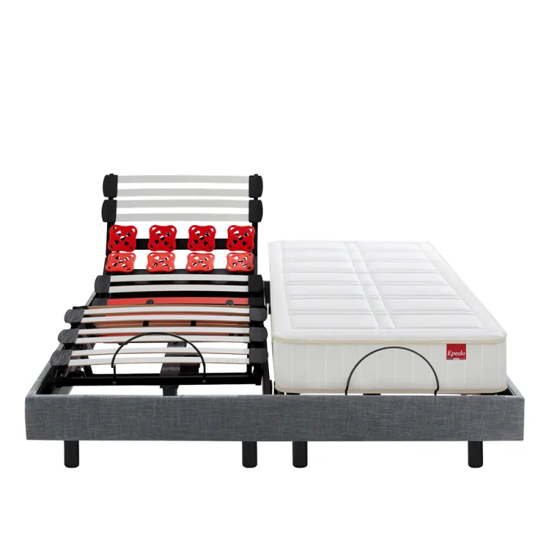 Ensemble Électrique Epeda ESCAPADE + Matelas BALADE Équilibré - Chiné Gris