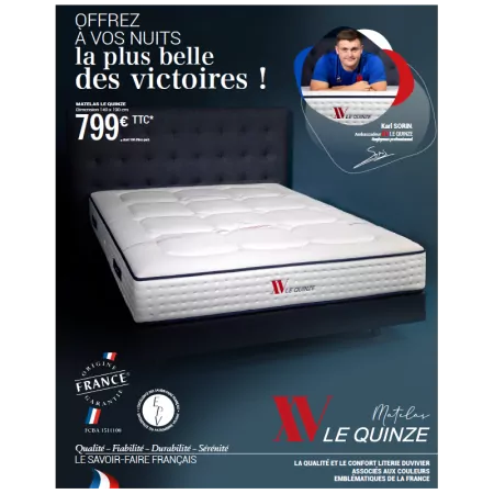 Matelas Duvivier Le XV - 1408 Ressorts Ensachés